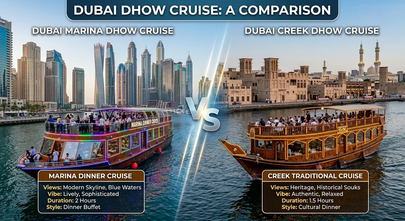 Dubai Dinner Cruise: Marina vs Creek Dhow Compared