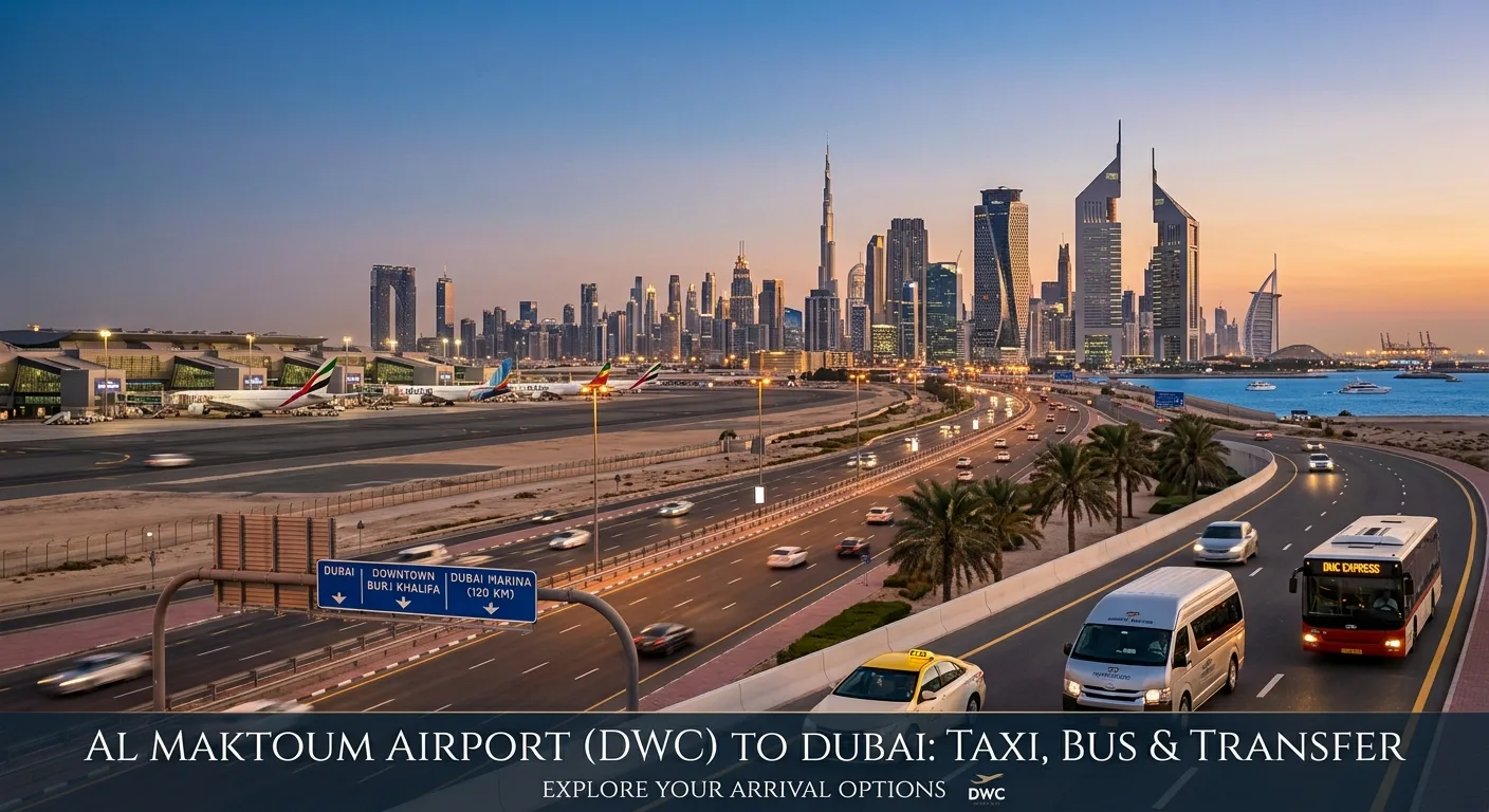 Al Maktoum Airport (DWC) to Dubai: Taxi, Bus & Transfer